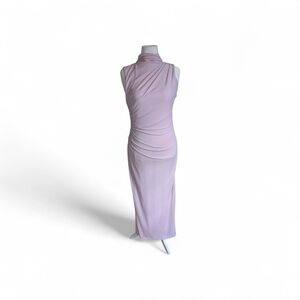 Zara Chalk Pink Elegant Sleeveless Pink Dress Knit with matching lining